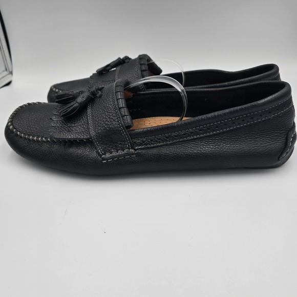 GH Bass Lloyd Men 11.5 Black Pebbled Leather Kiltie Tassel Driving Loafers Mocs main image 5
